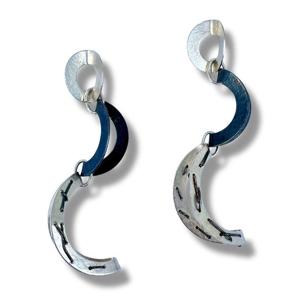 Triple Crescent Earrings - Suzanne Schwartz
