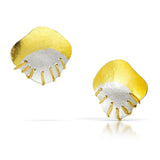 Bright Two-Tone Stud Earrings