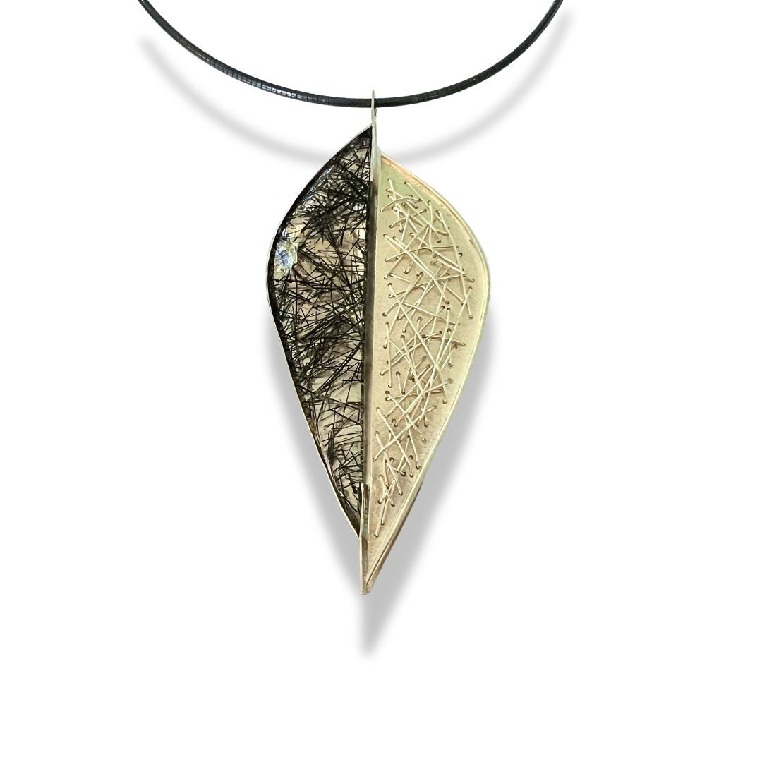 Fine Line Leaf Necklace and Brooch