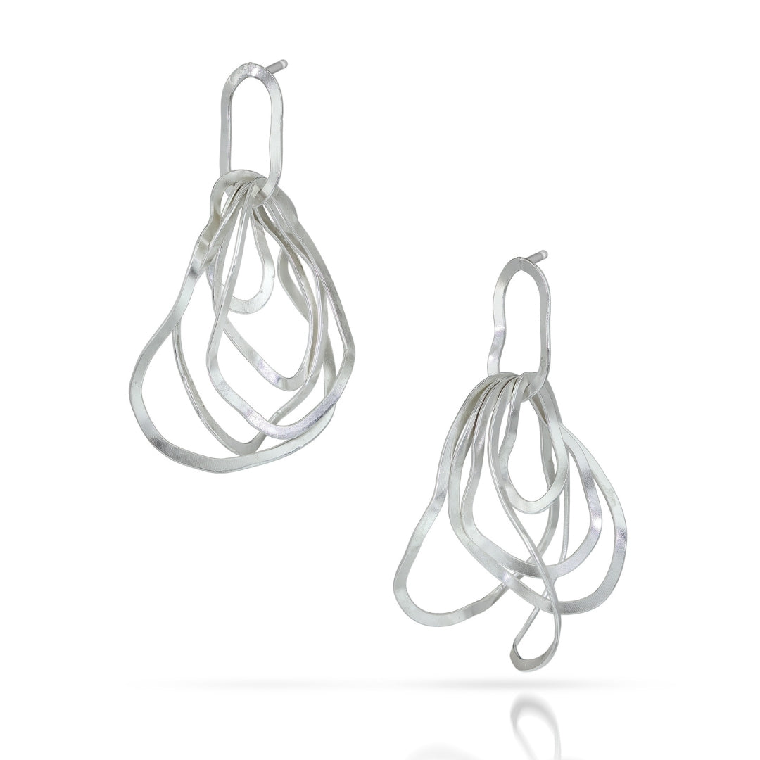 Ripple Silver Hoop Earrings