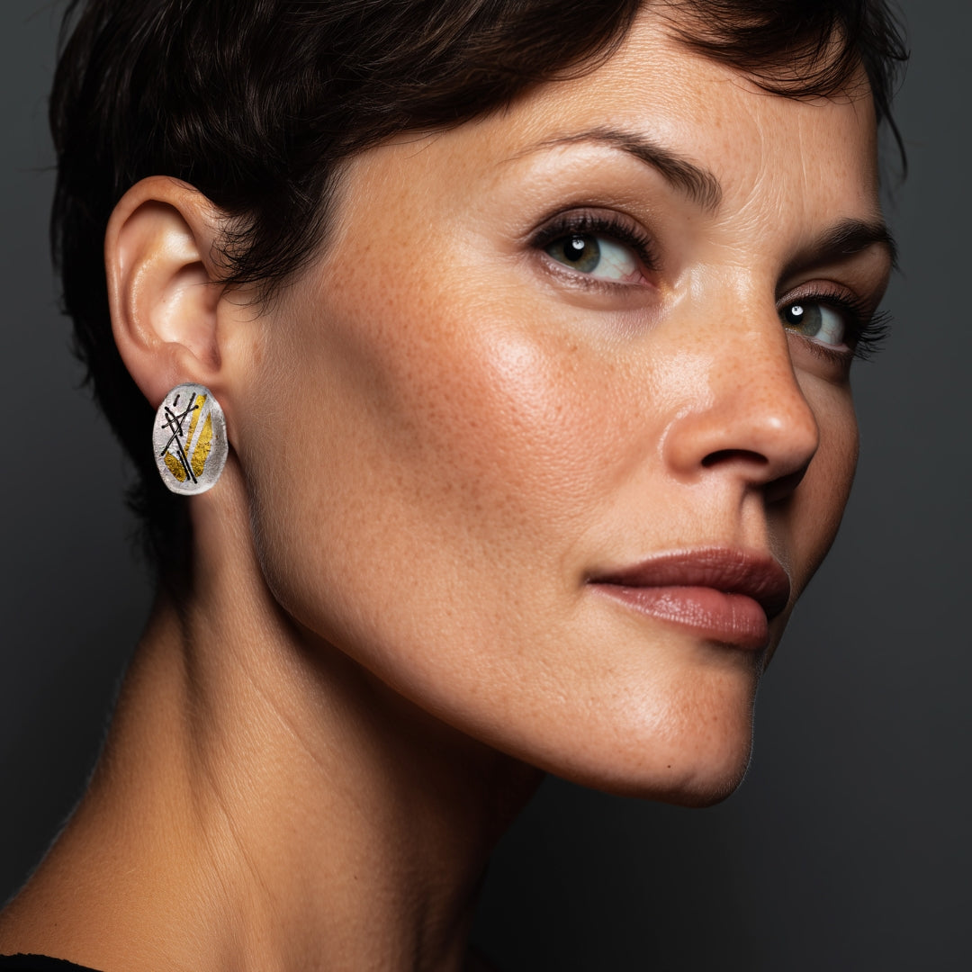 Oval Pebble Earrings