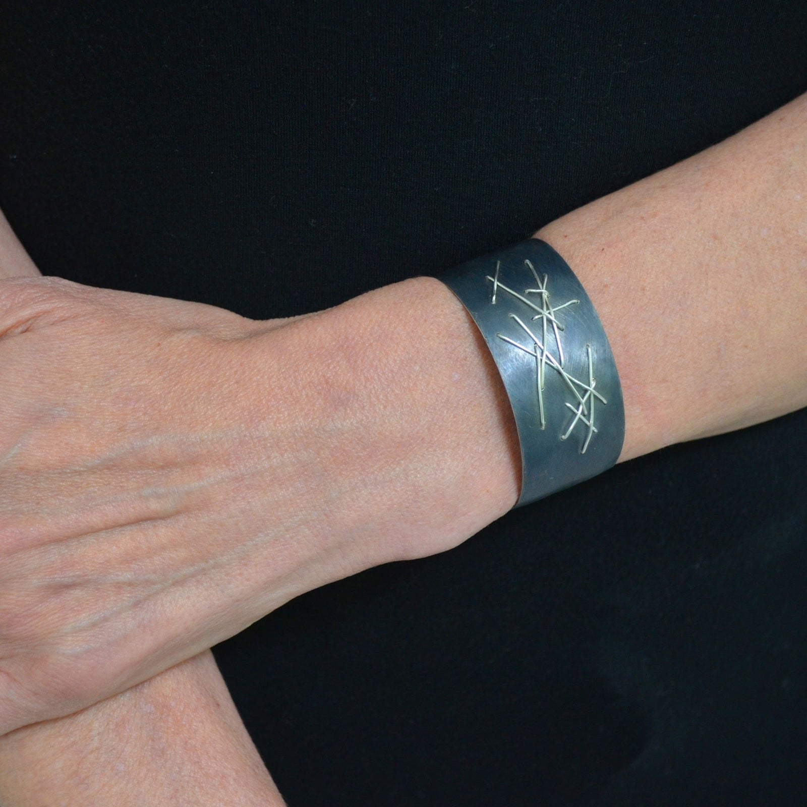 Suzanne Schwartz Jewelry Stitched Cuff Bracelet