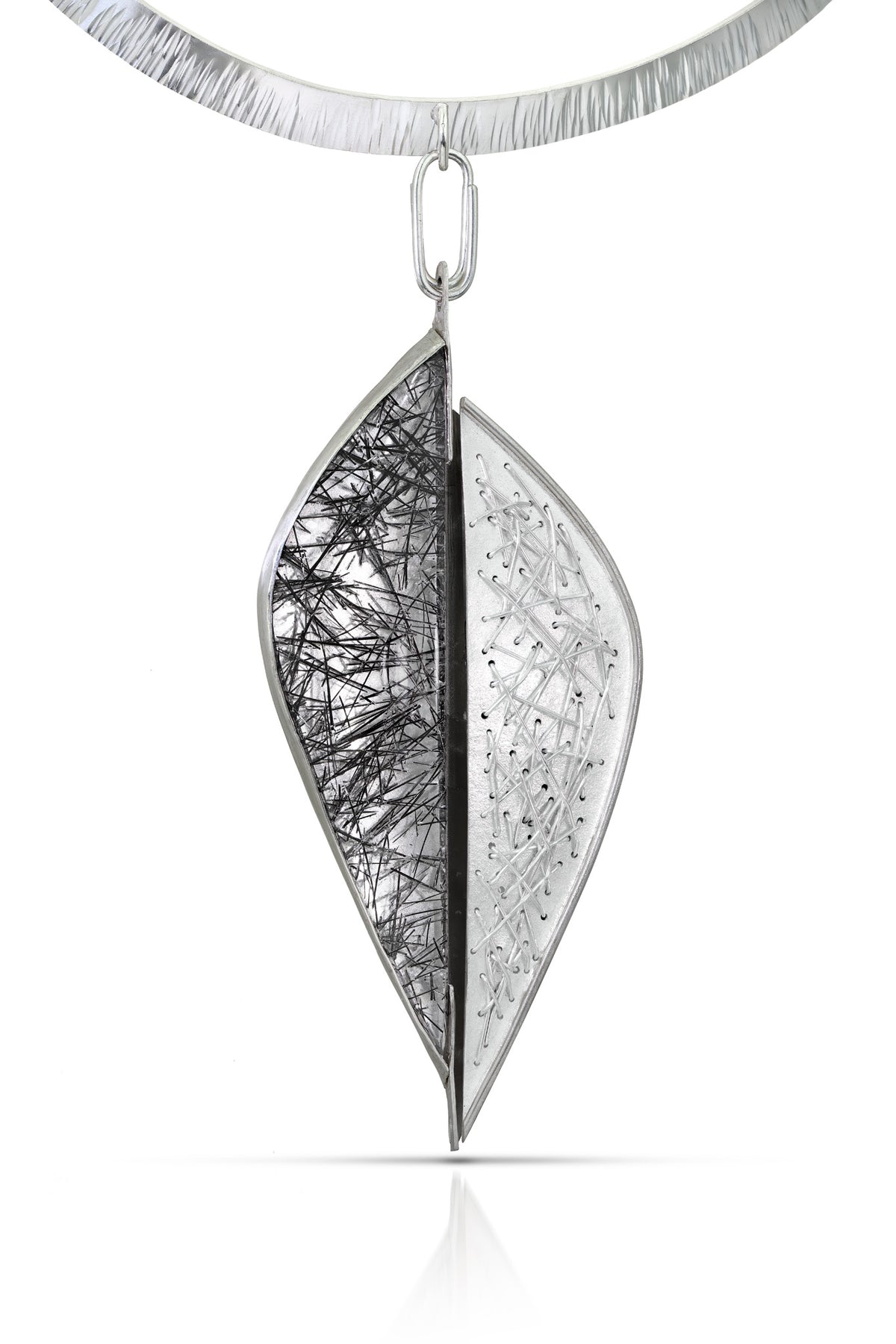 Fine Line Leaf Necklace and Brooch