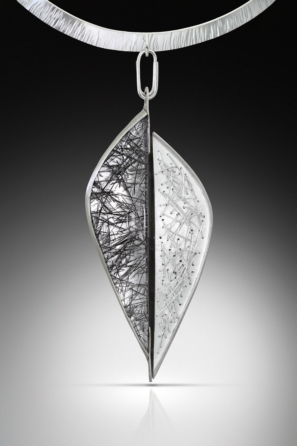 Fine Line Leaf Necklace and Brooch