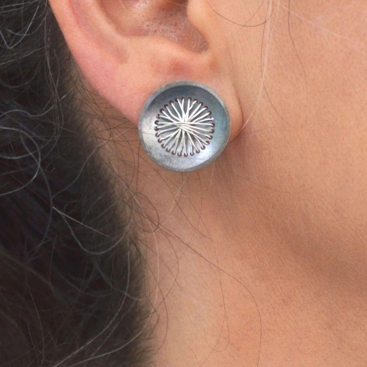 Circle Sewn Earrings