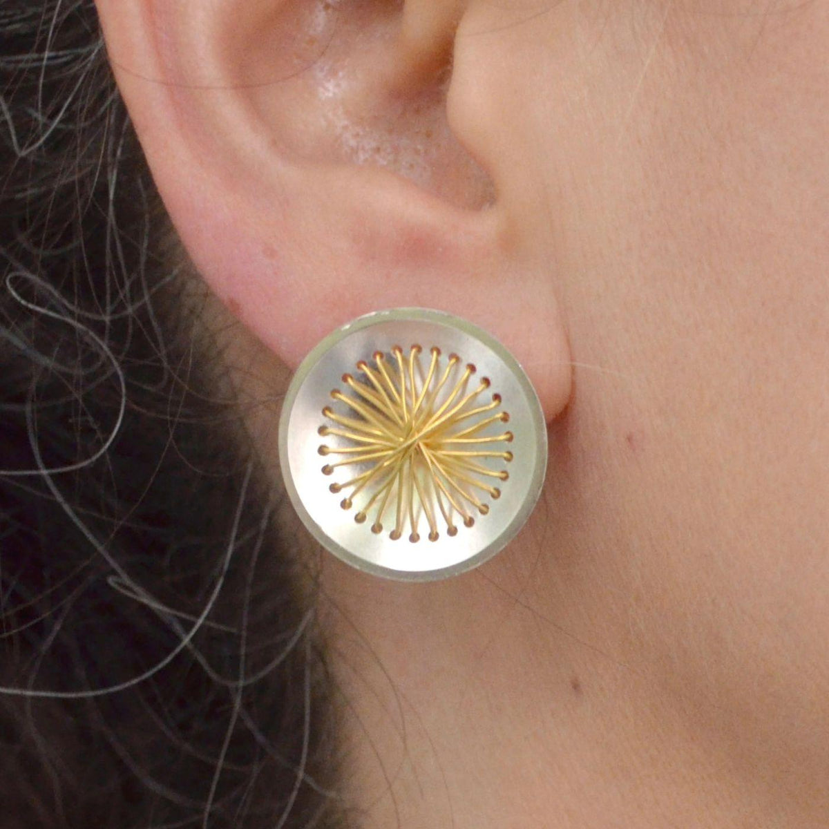 Circle Sewn Earrings