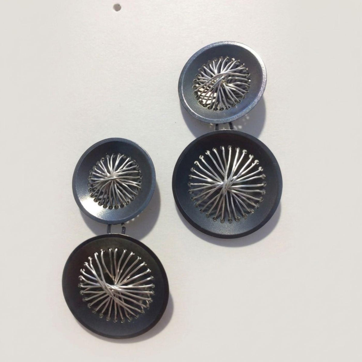 Double Sewn 22k Circle Earrings