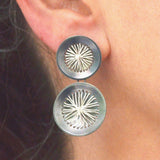 Double Sewn 22k Circle Earrings