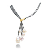 Five Baroque Pearl Cluster Necklace