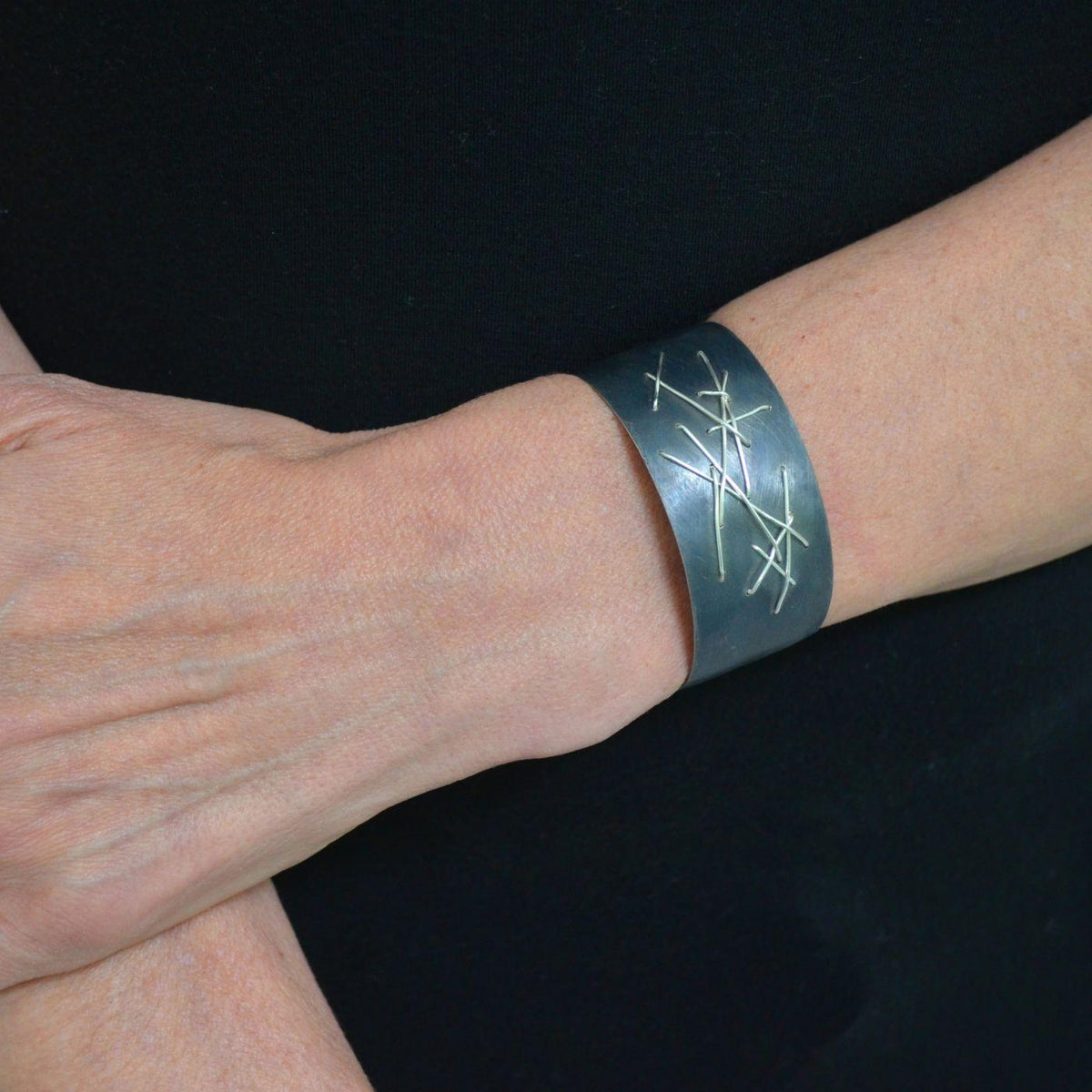 Freeform Cuff Bracelet Oxidized