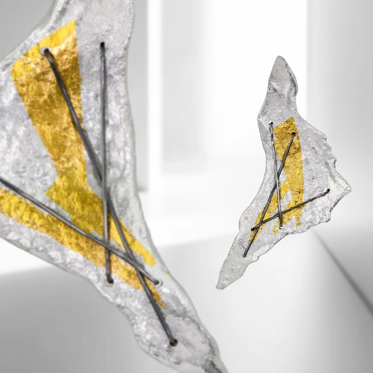 Jigsaw Large Triangular Melt Earrings