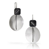 Square and Large Circle Hanging Earrings