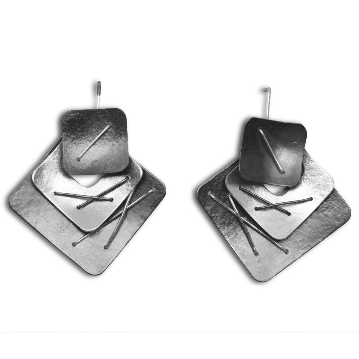 Square Upon Square Layered Earrings