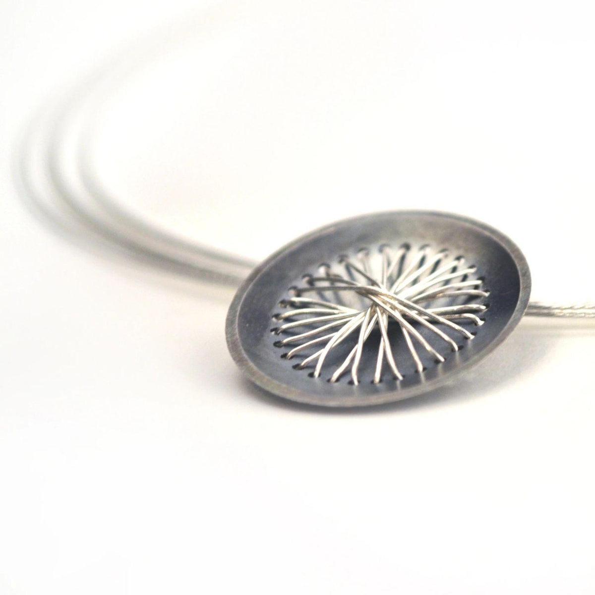 Stitched Circle Pendent Necklace