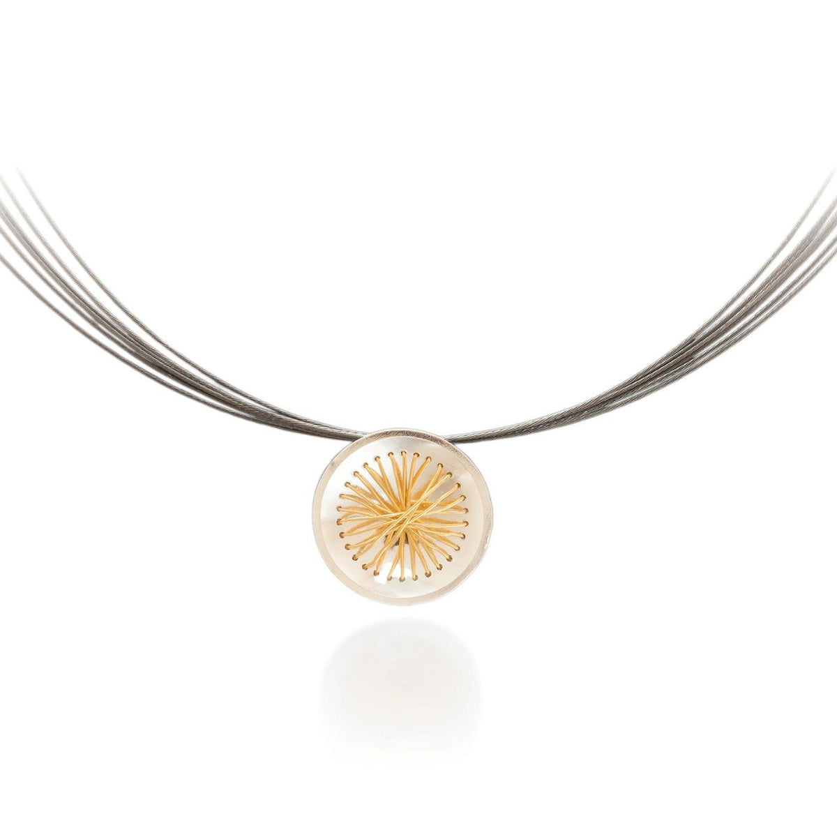 Stitched Circle Pendent Necklace