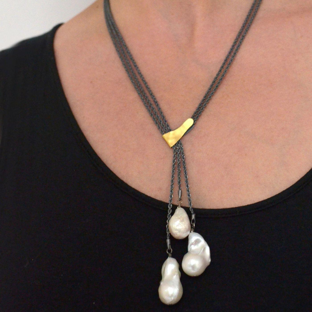Three Drop Pearl Necklace