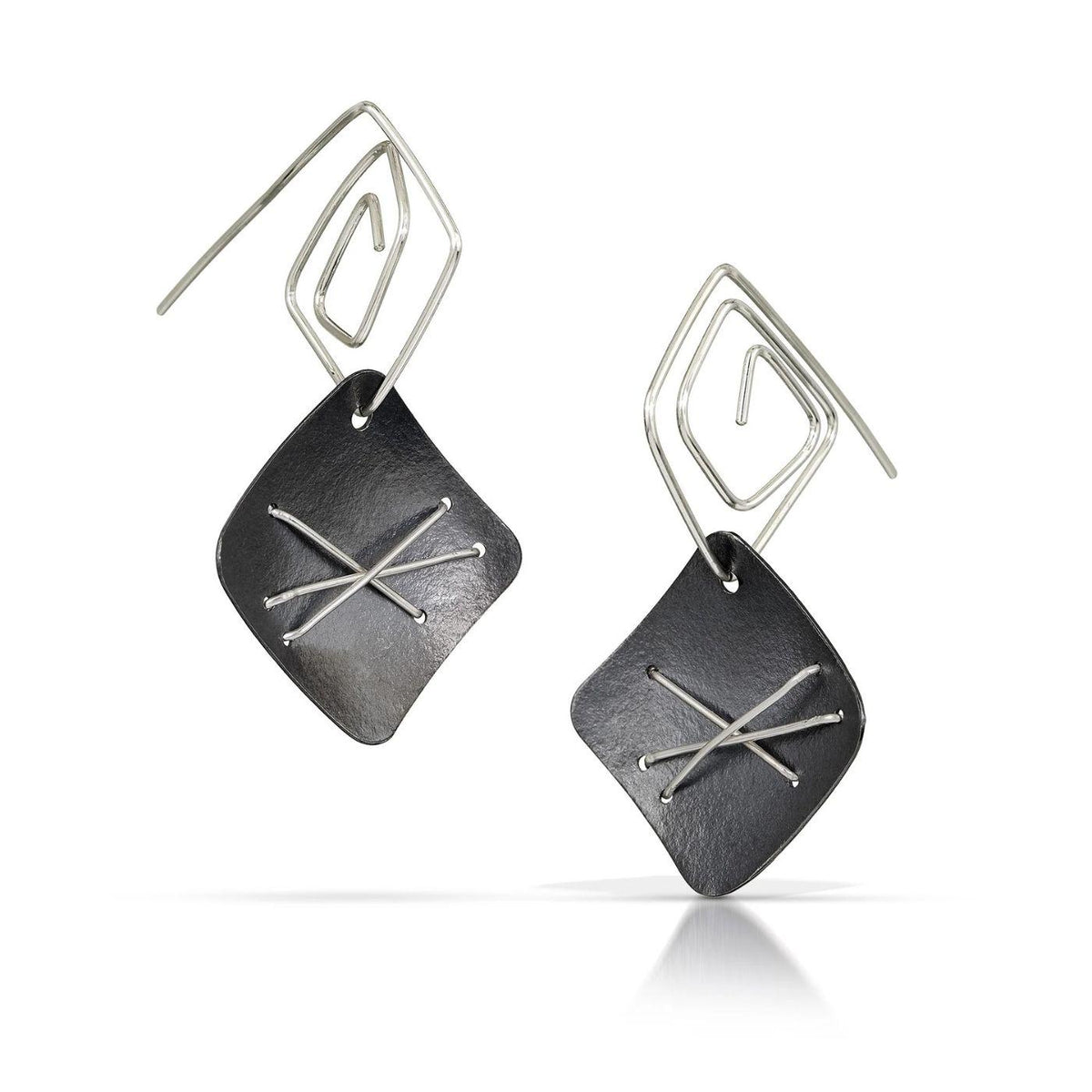 Three Stitch Hanging Layered Earrings