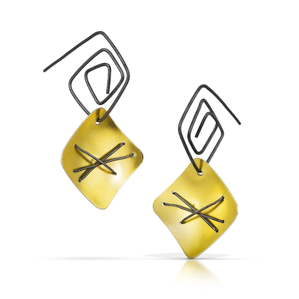 Three Stitch Hanging Layered Earrings