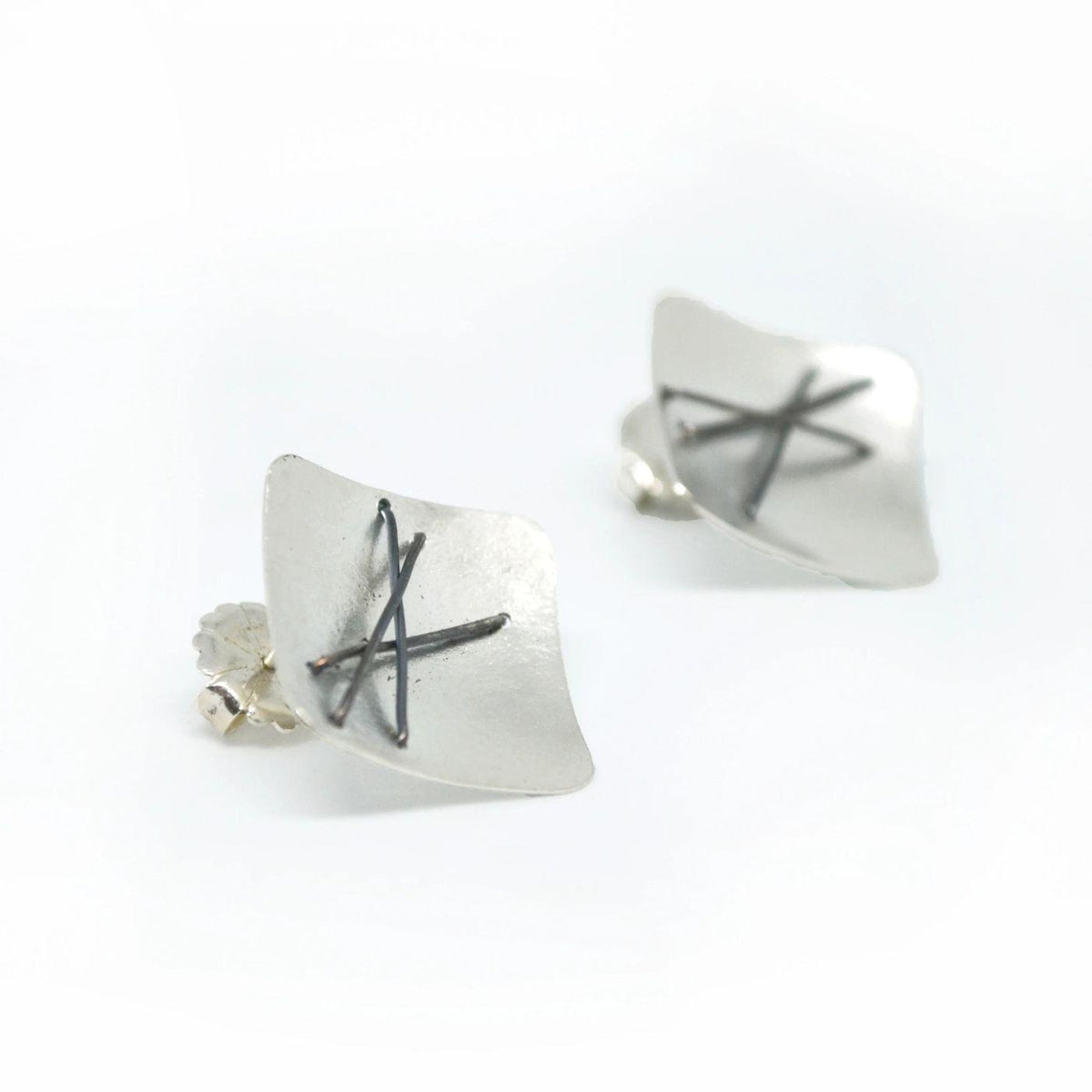 Three Stitch Stud Earrings