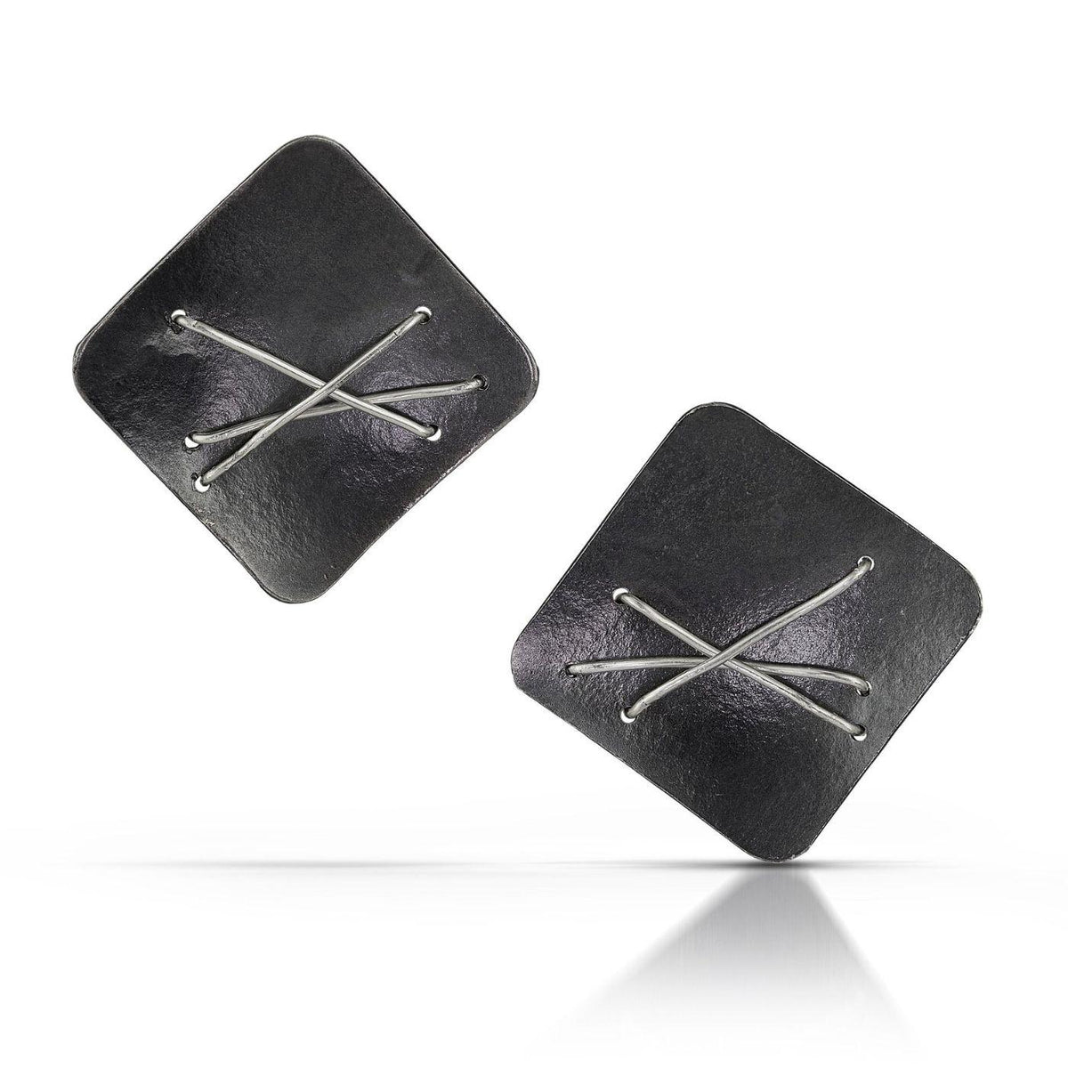 Three Stitch Stud Earrings