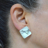 Three Stitch Stud Earrings