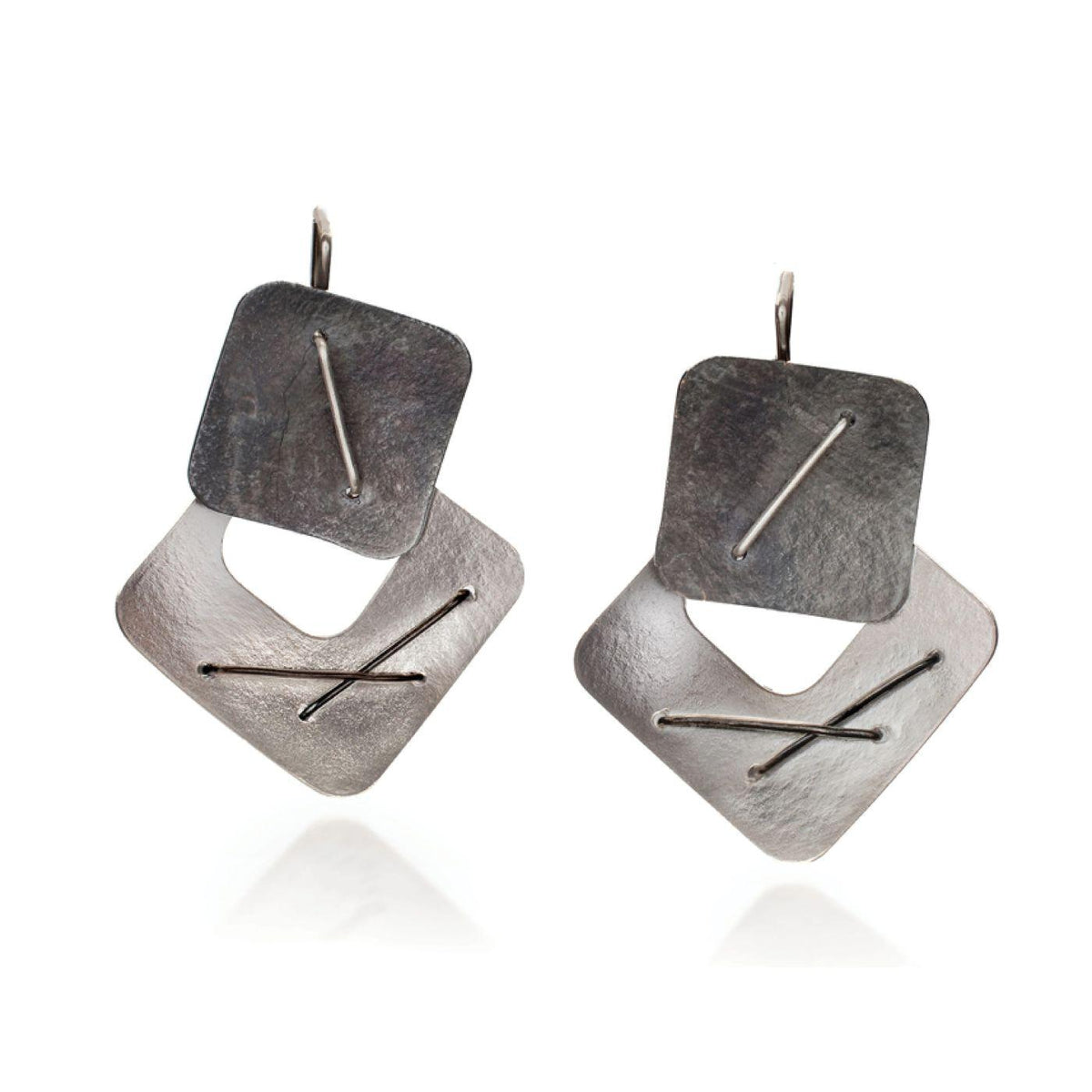 Two Square Layered Earrings