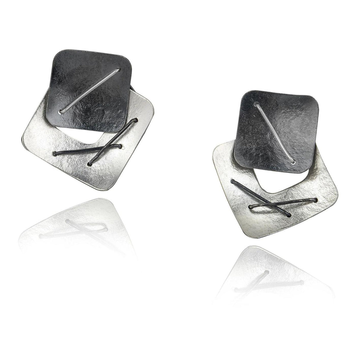 Two Square Layered Earrings