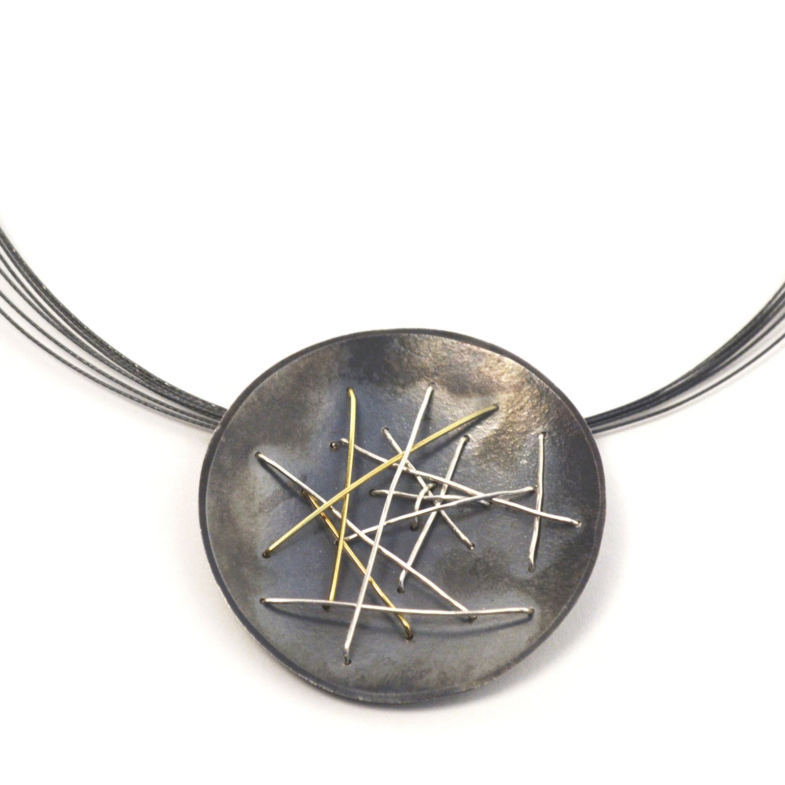 Suzanne Schwartz Free Form Pendant Necklace with 18k gold