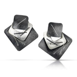 Suzanne Schwartz Three Piece Layered Earrings with Large Top