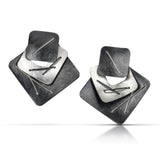 Suzanne Schwartz Three Piece Layered Earrings with Large Top