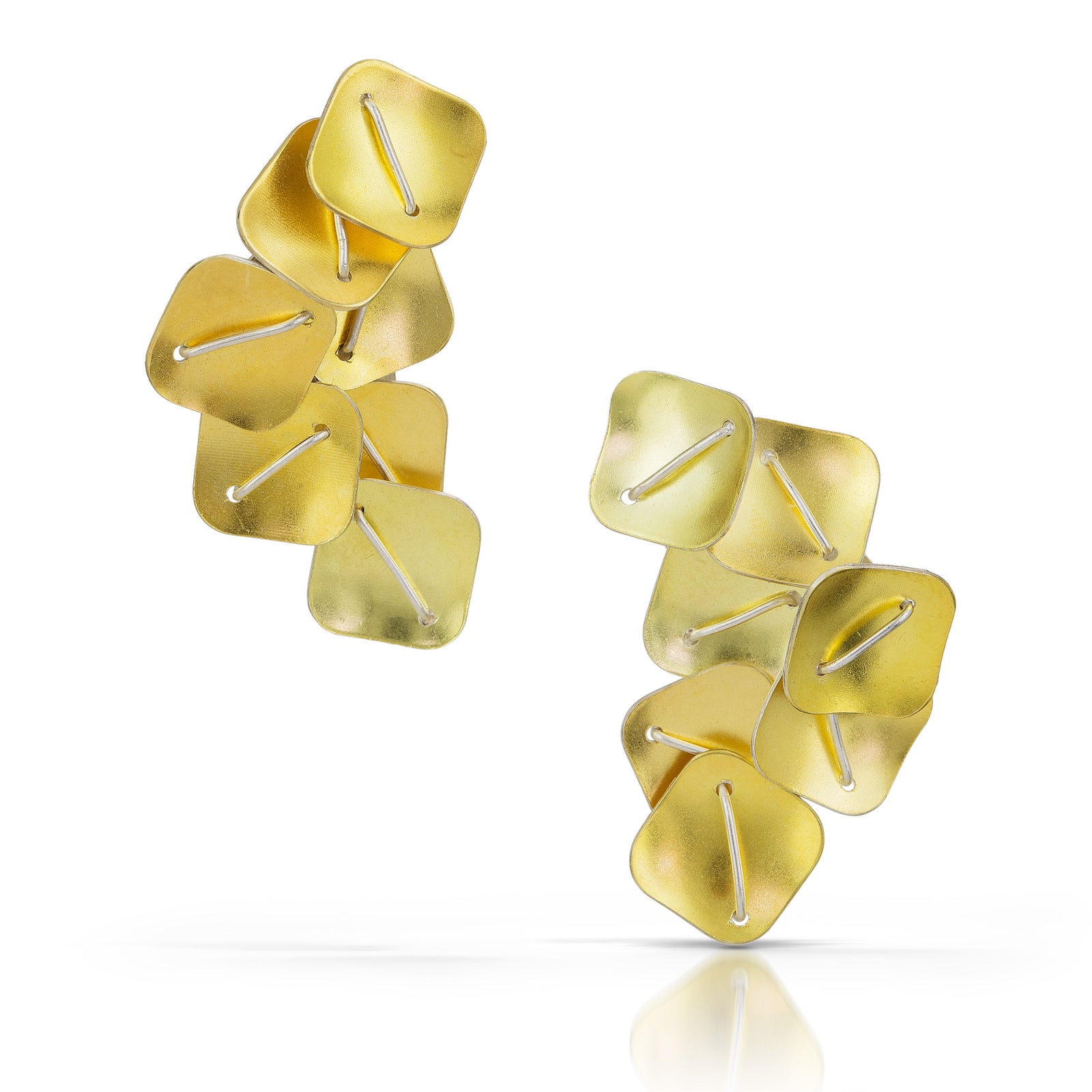 Suzanne Schwartz Cluster Black and White Earring with 22k accent