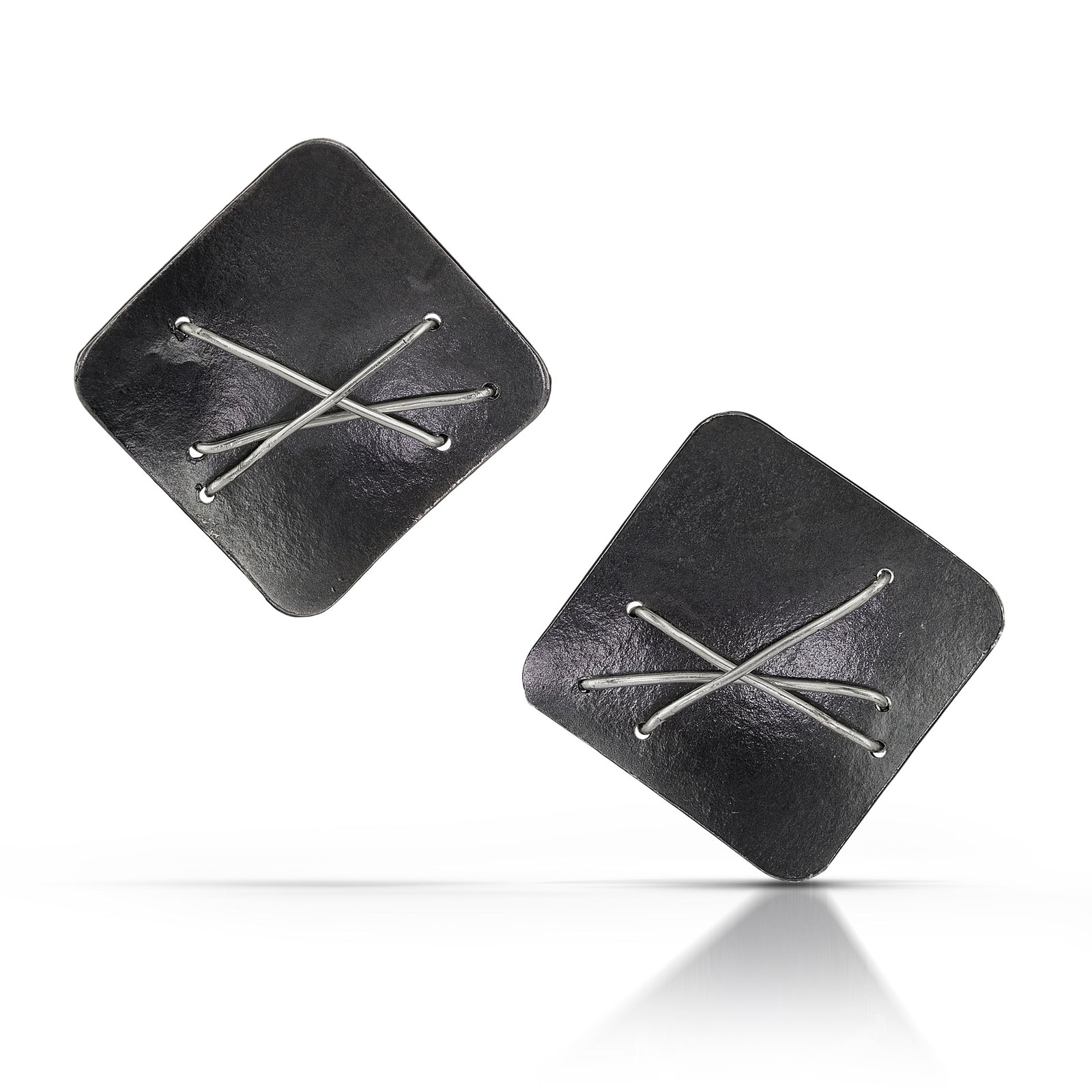 Suzanne Schwartz Three Stitch Stud Earrings