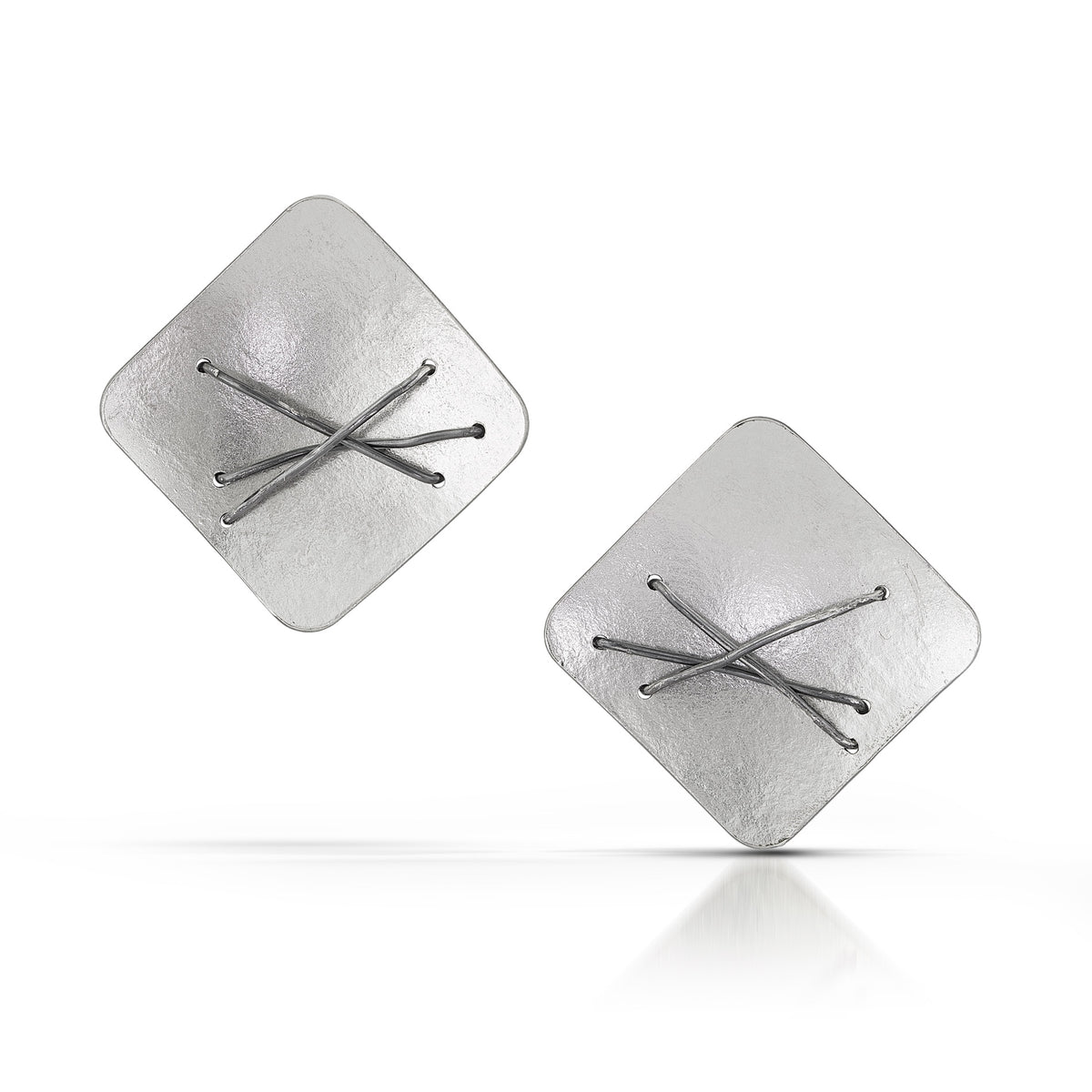 Suzanne Schwartz Three Stitch Stud Earrings