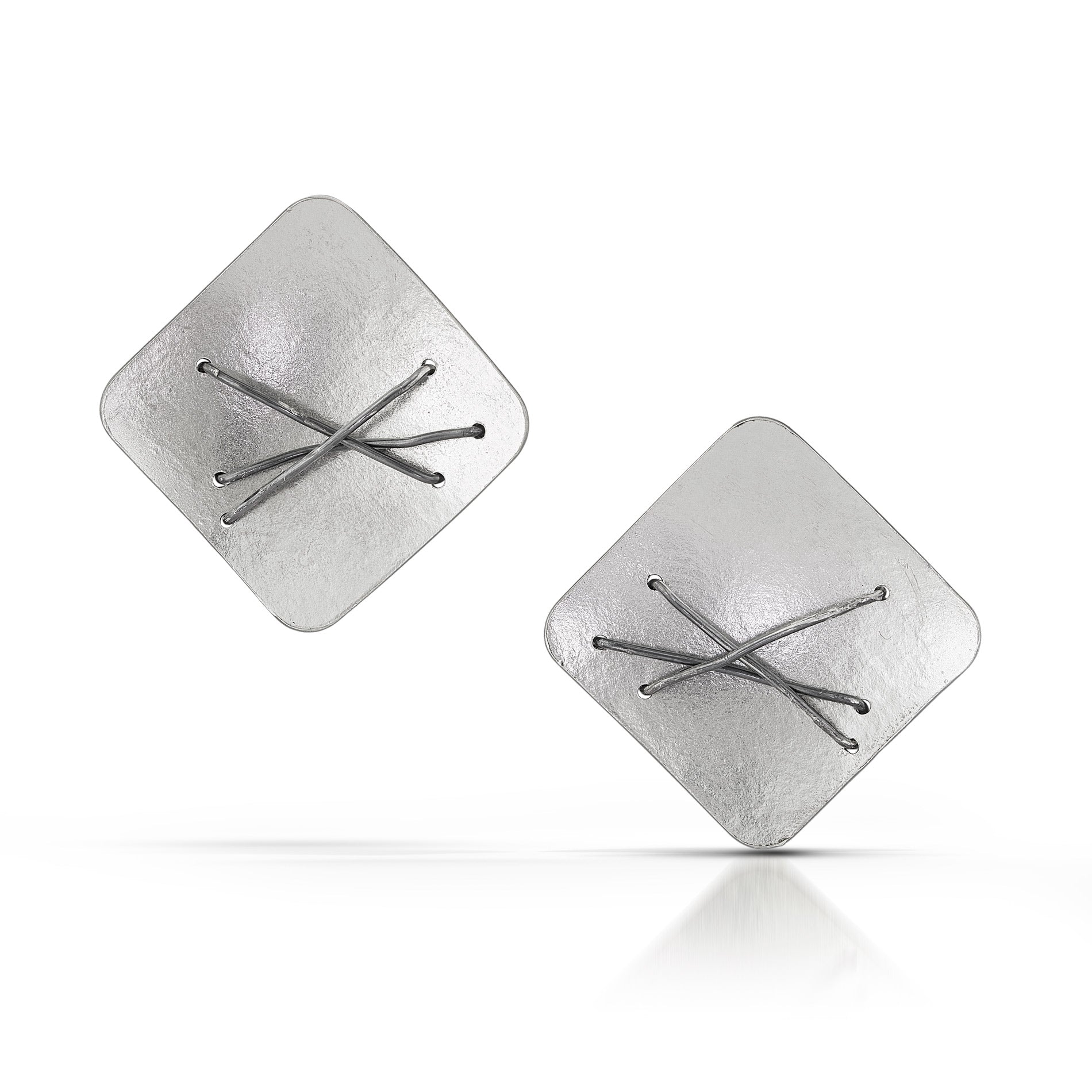 Suzanne Schwartz Three Stitch Stud Earrings