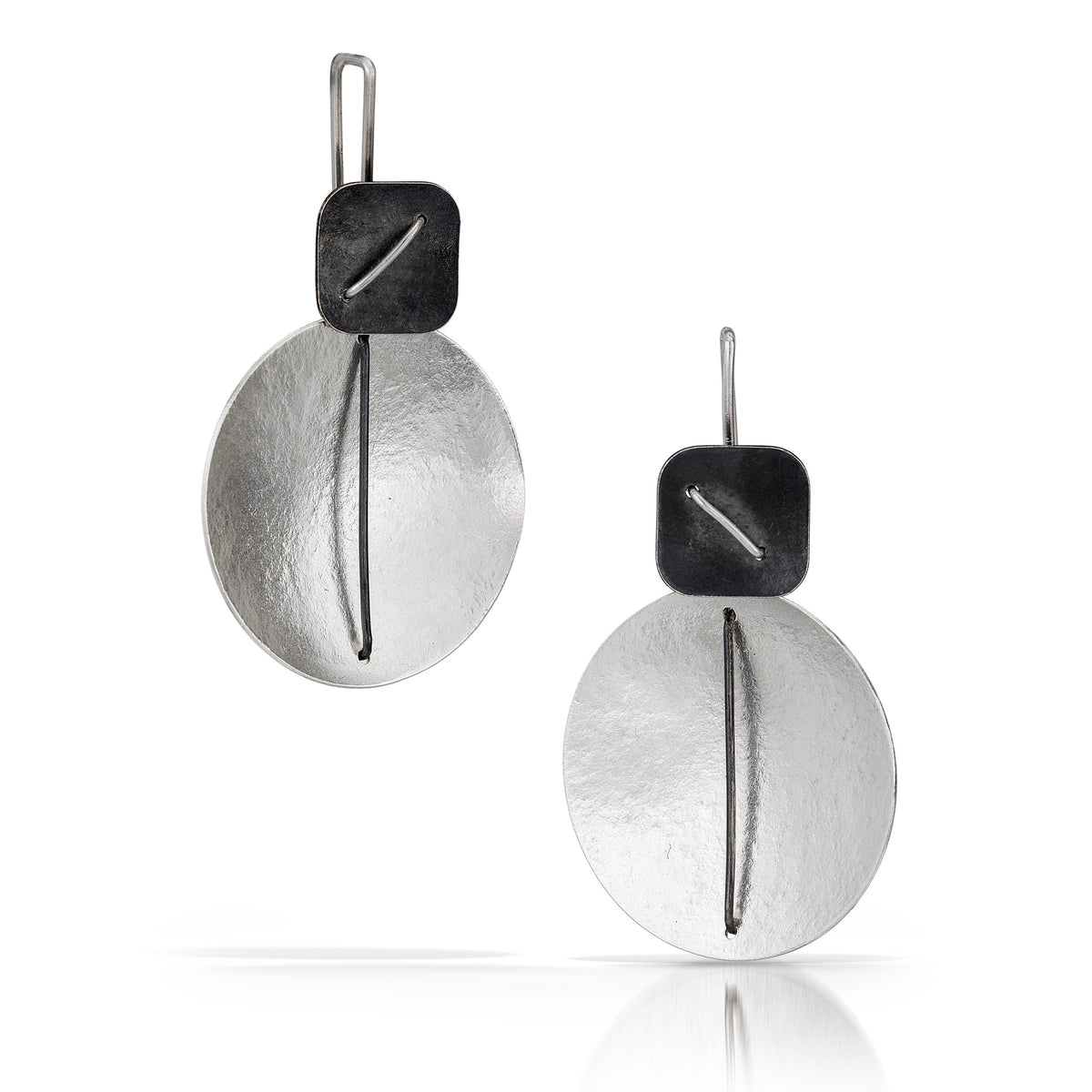 Suzanne Schwartz Circle and Square Hanging Earring