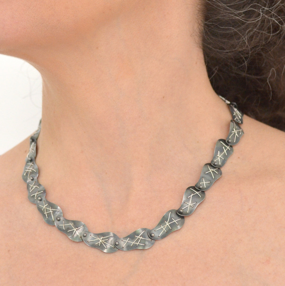 Stitched Cascade Single Strand Necklaces