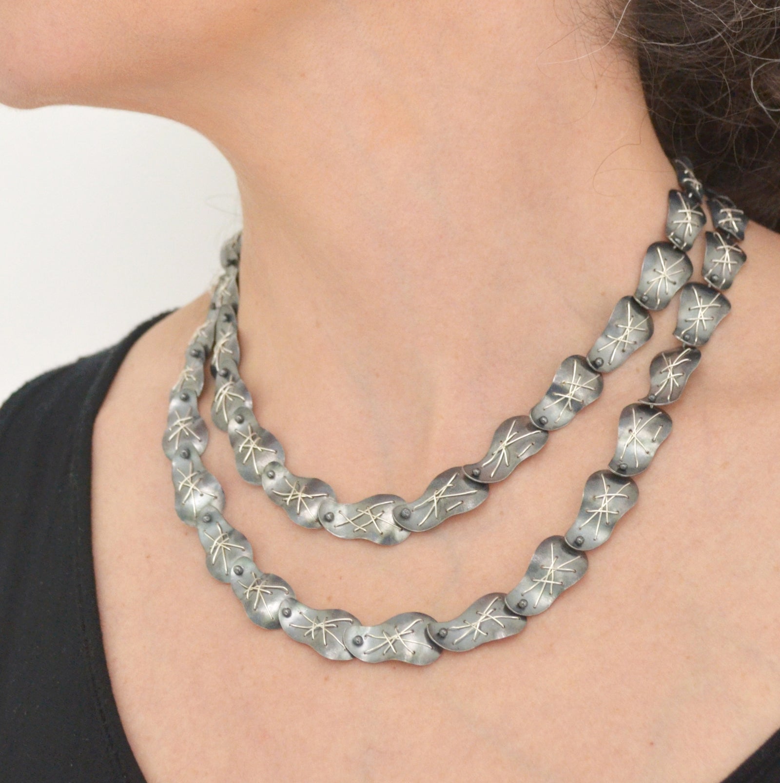 Suzanne Schwartz Cascade Double Strand Necklace