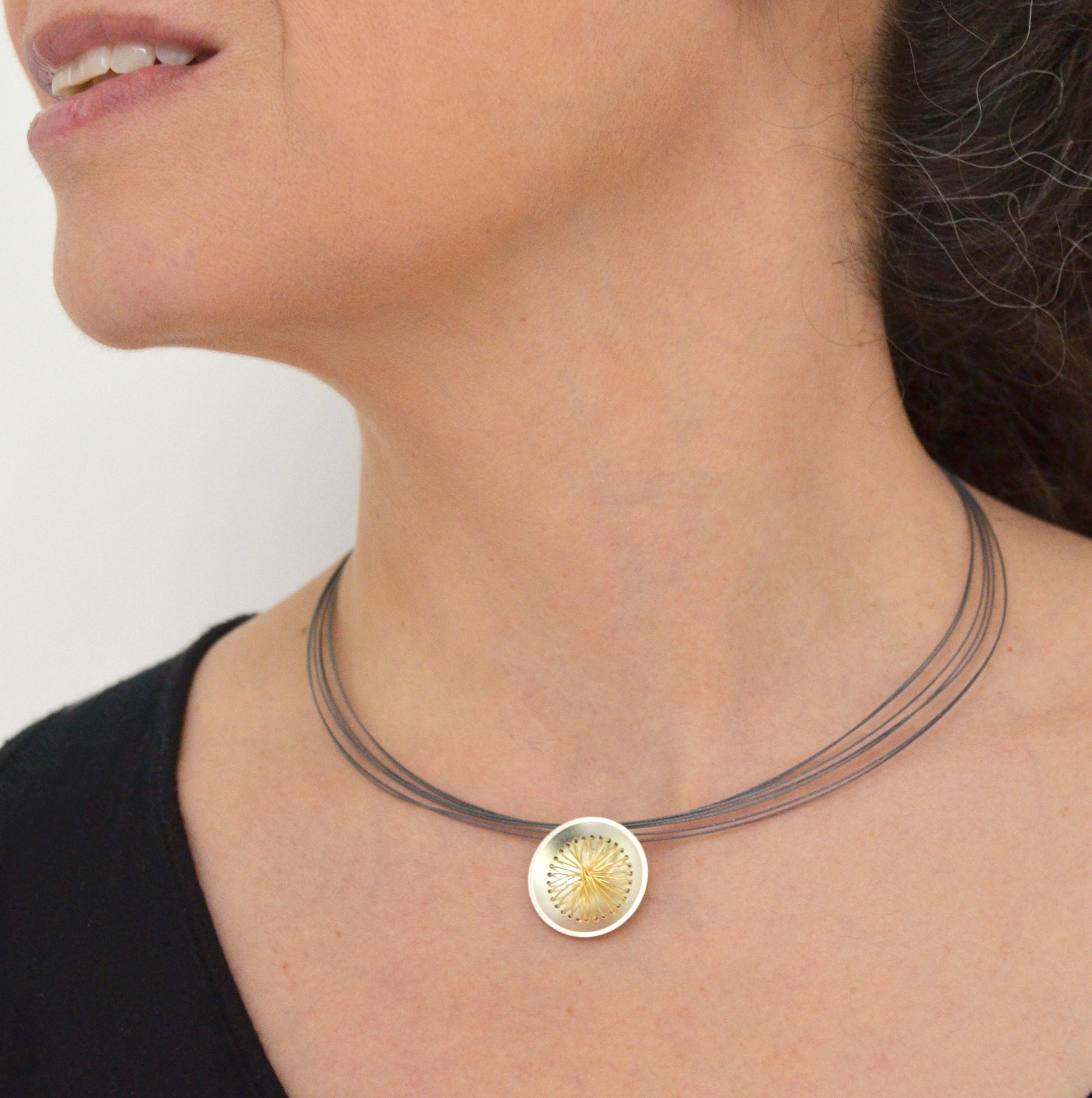Suzanne Schwartz Circle Pendent Necklace